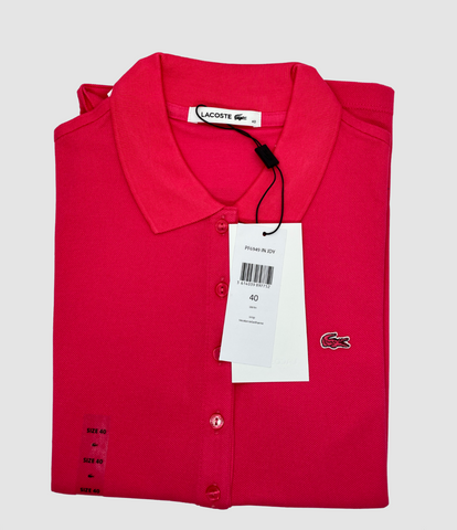 Lacoste Damen Poloshirt PF6949 - 00 Kurzarm fraise rot