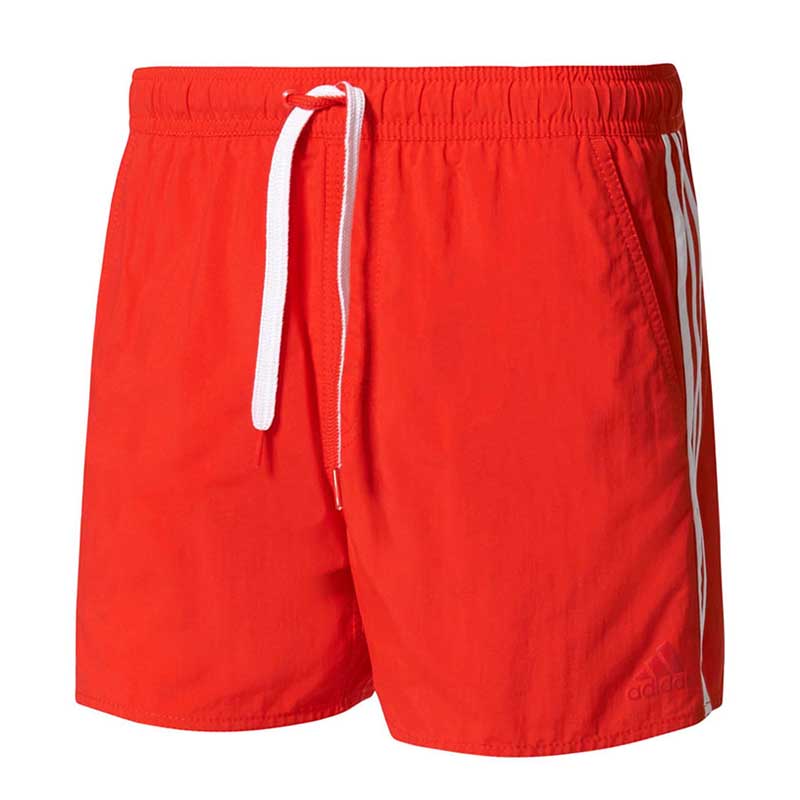 adidas Herren 3-Streifen Badeshorts Badehose Swim Shorts rot