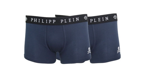 Philipp Plein Herren Boxershorts Unterhosen Totenkopf dunkelblau
