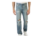Levi's 501 Original Blau Premium Jeans Destroyed Rockstar Hose