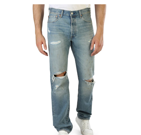 Levi's 501 Original Blau Premium Jeans Destroyed Rockstar Hose