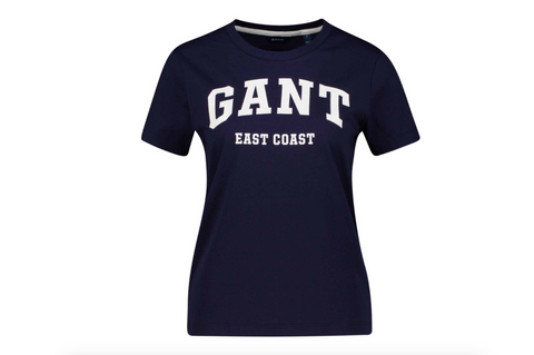 Gant Damen Log Shirt East Coast T-Shirt blau