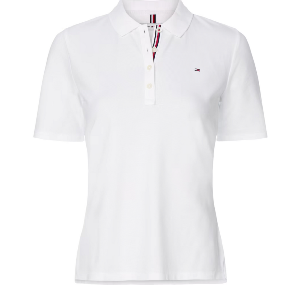 Tommy Hilfiger Damen Poloshirt Tee Essential Shirt weiß – Sportsgeiz