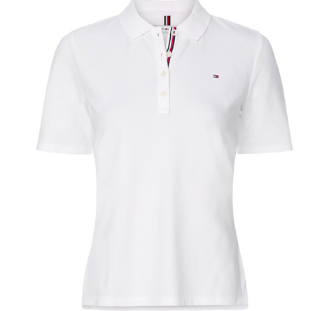 Tommy Hilfiger Damen Poloshirt Tee Essential Shirt weiß