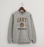 Gant Crew Crest Shield Rundhals Sweatshirt Herren grau