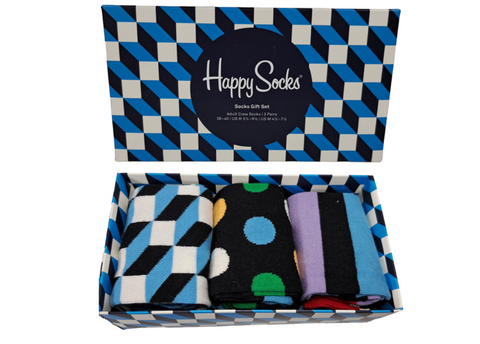Happy Socks Socken Box mixed Geschenkebox 3er Packung Herren Damen bunt