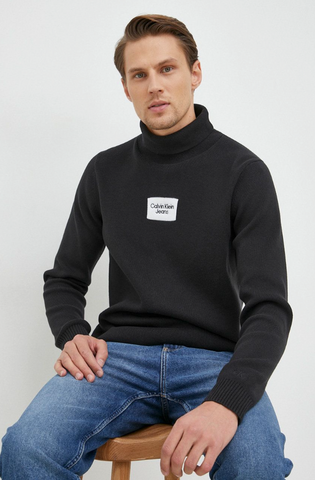 Calvin Klein Jeans ROLL NECK Strickpullover Rollkragen schwarz