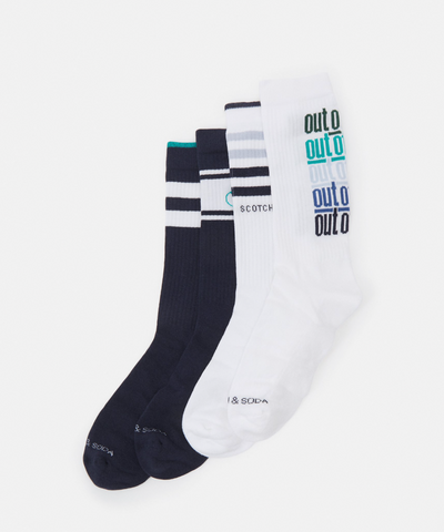 Scotch & Soda Freizeitsocken 4er Packung Herren Sportsocken Tennissocken Box Weihnachten