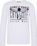 Chiemsee Active Wear Langarmshirt Longsleeve Doppelpackung (2er Pack) Herren Baumwolle Shirt weiß marine