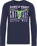 Chiemsee Active Wear Langarmshirt Longsleeve Doppelpackung (2er Pack) Herren Baumwolle Shirt weiß marine