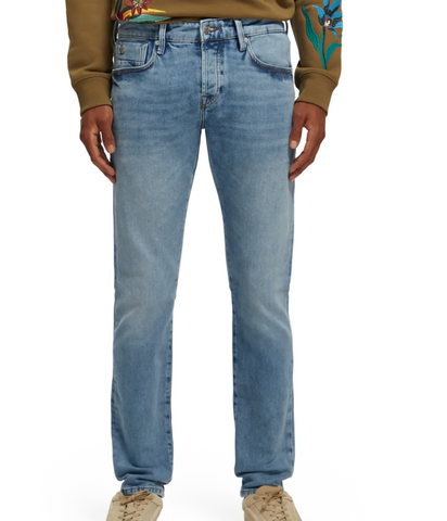 Scotch & Soda Herren Jeans Ralston Essentials Regular Denim Hose Slim Fit blue