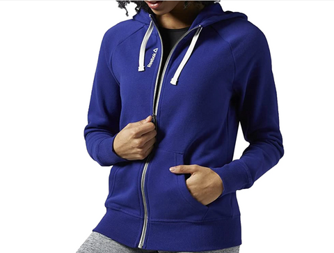 Reebok Fullzip Yoga Fleece Hoodie Sweater Damen Kapuzensweatshirt lila