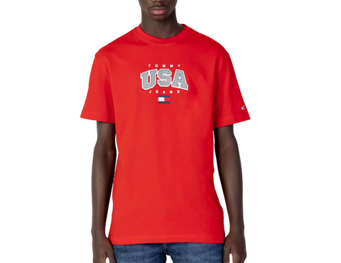 Tommy Jeans TJM Classic USA T-Shirt Herren rot