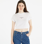 Tommy Hilfiger  Jeans Cropped T-Shirt Essential Logo Damen weiß