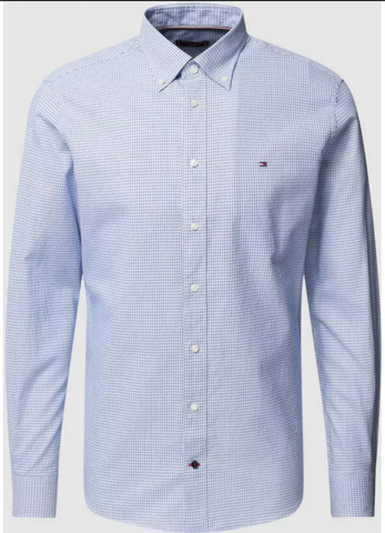 Tommy Hilfiger Oxford Business Herren Hemd Shirt Tailored blau
