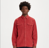 Levi's Herren Jackson Jacke Worker Hemd Langarm Kord rot