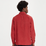 Levi's Herren Jackson Jacke Worker Hemd Langarm Kord rot