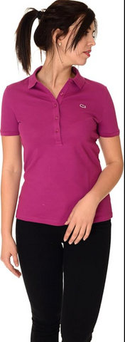Lacoste Damen Poloshirt T-Shirt kurzarm pink einfarbig PF6949