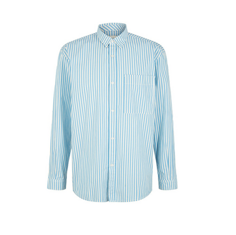 Tom Tailor Herren Hemd Hemdjacke Freizeithemd blau weiß