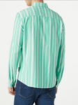 Tom Tailor Herren Hemd Slim Fit Twill Kentkragen grün weiß