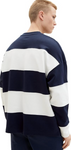 Tom Tailor Denim Oversized Sweatshirt Streifenmuster in dunkelblau weiß