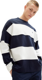 Tom Tailor Denim Oversized Sweatshirt Streifenmuster in dunkelblau weiß