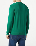 Marc O'Polo V-Ausschnitt Pullover Herren Strickpullover aus reiner Bio-Baumwolle grün