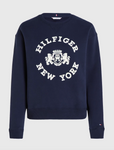 TOMMY HILFIGER  VARSITY FLOCKED LOGO SWEATSHIRT Damen dunkelblau