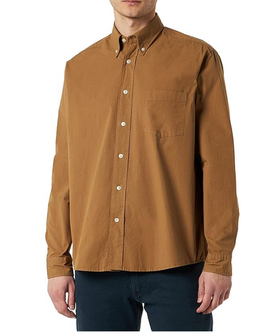 Boss Orange Hemd Shirt Lambey Freizeithemd Baumwolle Button Down Herren beige