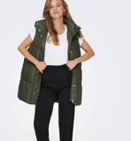 Only Steppweste Onldemy Damen Pufferweste Weste Jacke oliv