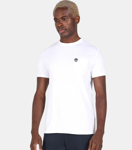 Timberland T-Shirt Herren Logo Baumwolle Basic Shirt weiß