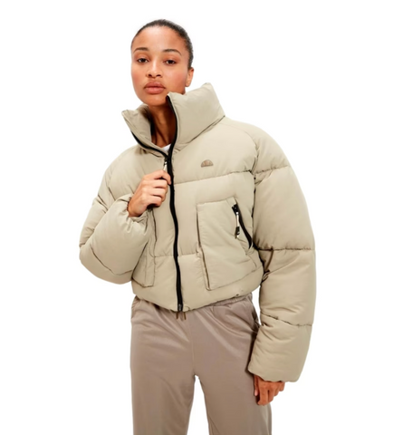 Ellesse Damen Winterjacke Padded Pufferjacke gefüttert khaki