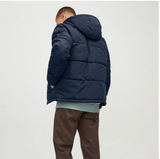 Jack & Jones Herren Jacke  Brady Winterjacke  Pufferjacke mit Kapuze blau