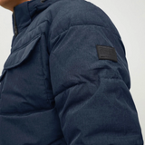 Jack & Jones Herren Jacke  Brady Winterjacke  Pufferjacke mit Kapuze blau