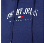 Tommy Jeans Damen Hoodie Essential Logo Sweatshirt blau