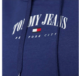Tommy Jeans Damen Hoodie Essential Logo Sweatshirt blau