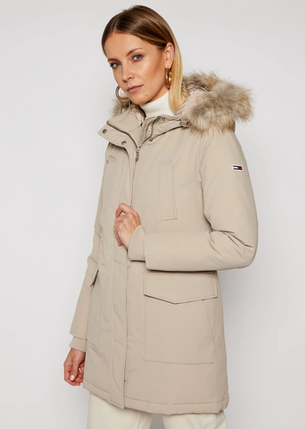 Tommy Jeans Damen Tjw Technical Daunenparka Jacke Winterjacke Parka beige