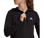 Adidas Essentials Logo Kapuzenjacke Damen Sportjacke Gym Jacket schwarz