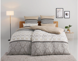 3x Home affaire Bettwäsche Set »Cremona« Bettwäsche 2 Teilig Deckenbezug (155 CM X 220 CM ) Kissenbezug (80 CM x 40 CM) beige