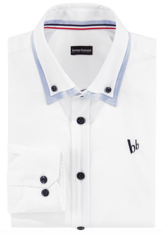 Bruno Banani Herren Business Hemd Button Down weiß