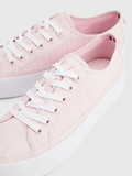 Tommy Hilfiger Essential Stripe Sneaker Plateau Damen Schuhe rosa weiß - Sportsgeiz