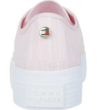 Tommy Hilfiger Essential Stripe Sneaker Plateau Damen Schuhe rosa weiß - Sportsgeiz