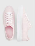 Tommy Hilfiger Essential Stripe Sneaker Plateau Damen Schuhe rosa weiß - Sportsgeiz