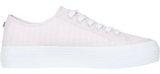 Tommy Hilfiger Essential Stripe Sneaker Plateau Damen Schuhe rosa weiß - Sportsgeiz