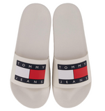 Tommy Jeans Badelatschen Pantoletten Sandalen Herren ecru - Sportsgeiz