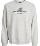 Jack & Jones Herren Grik Sweatshirt mit rundem Ausschnitt weißmeliert - Sportsgeiz