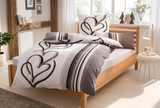 Otto Home Bettwäsche Set ( 135 cm X 200 cm , 80 CM x 80 CM) Love Hearts Baumwolle weiß grau - Sportsgeiz