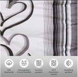 Otto Home Bettwäsche Set ( 135 cm X 200 cm , 80 CM x 80 CM) Love Hearts Baumwolle weiß grau - Sportsgeiz