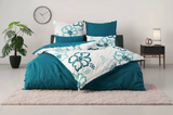 2x Otto Home Bettwäsche Türkis Blumen Baumwolle ( 1x80x80cm 1x135x200cm) - Sportsgeiz