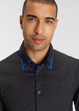 Bruno Banani Herren Button Down Kragen Business Shirt schwarz - Sportsgeiz
